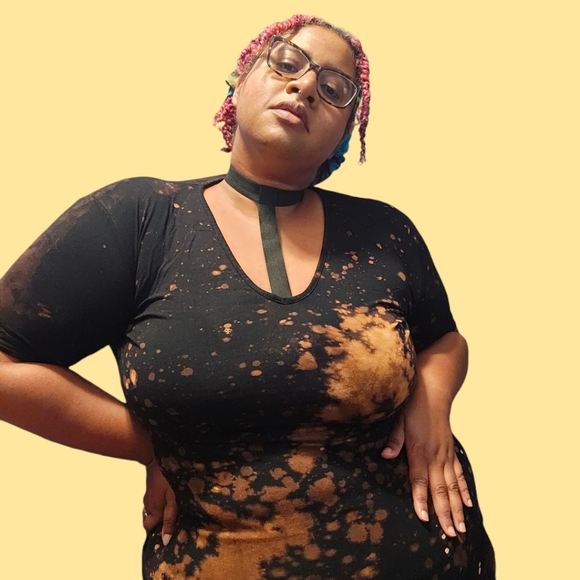 🖤 Missguided Bleach Design Top With Choker 🖤 - Picture 5 of 7